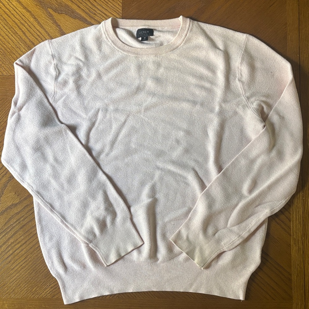 J. Crew Light Pink Crew Neck 100% Cotton M